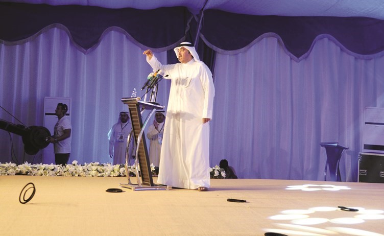 مرشح الدائرة الرابعة النائب السابق محمد البراك مخاطبا الحضور﻿