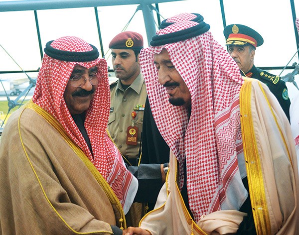 الشيخ مشعل الأحمد مرحبا بالملك سلمان بن عبدالعزيز 