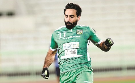 نجم الأخضر حسين الموسوي تحت برنامج العودة والمشاركة بقوة. ( موقع النادي العربي)