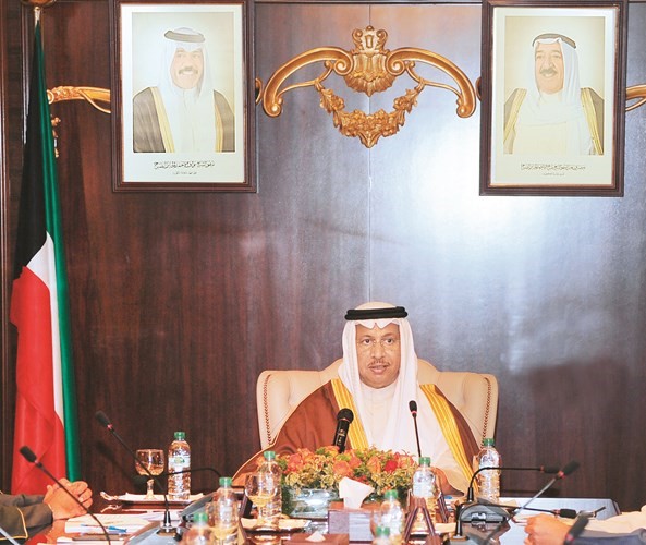 سمو الشيخ جابر المبارك مترئسا اجتماع مجلس الوزراء﻿