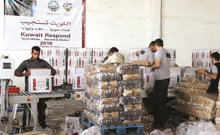 جانب من إحدى الحملات الاغاثية السابقة التي نظمها بيت الزكاة﻿