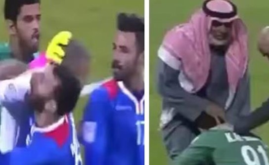 بالفيديو: حارس قطري يشتبك مع منافسه الذي شتم والدته.. ووالده ينزل الملعب لتهدئته
