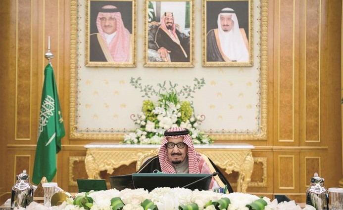خادم الحرمين الشريفين الملك سلمان بن عبدالعزيز خلال جلسة إقرار الميزانية العامة للمملكة	 (واس)﻿