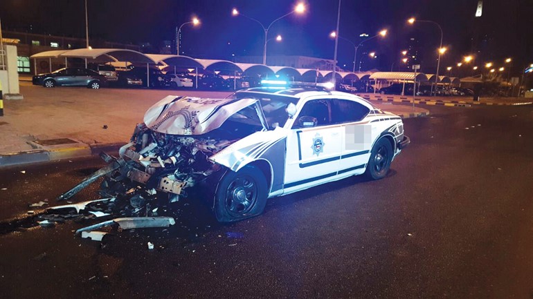 الدورية التي أعطبها المستهتران﻿ ...    تصوير: (بلال حجازي)