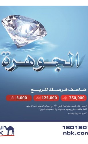 «الوطني» يعلن 3 فائزين بـ 5 آلاف دينار ضمن سحب «الجوهرة»