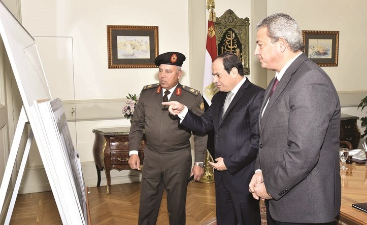 الرئيس عبدالفتاح السيسي مطلعا على التصميم الهندسي للكيان الرياضي الجديد بالعاصمة الإدارية﻿