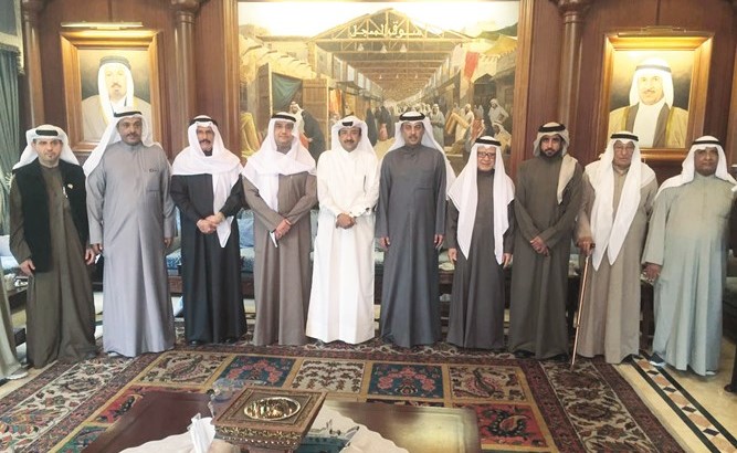 فهد المعجل وعضو المجلس البلدي محمد المعجل خلال استقبال الوفد القطري﻿