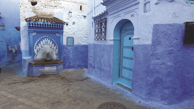 ﻿حارات مدينة شفشاون الزرقاء وباب المغرب﻿