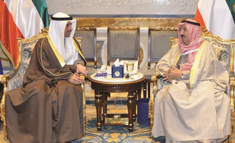 صاحب السمو الامير الشيخ صباح الاحمد مستقبلا مرزوق الغانم ﻿