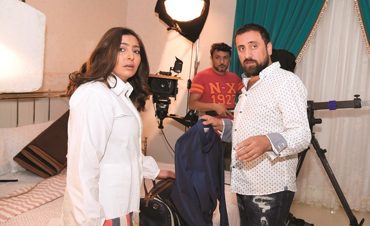 المخرج منير الزعبي يوجه الفنانة فاطمة الصفي﻿