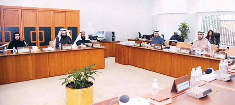 رئيس مجلس الأمة مرزوق الغانم خلال حضوره اجتماع اللجنة التشريعية لسماع إفادته حول التصويت على منصب نائب الرئيس