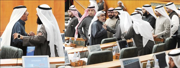جانب من جلسة أمس بعد احتدام النقاش بين النواب حول لجنة الظواهر السلبية 	(هاني الشمري)