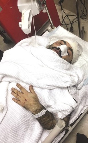 النقيب إسماعيل بهبهاني داخل المستشفى﻿