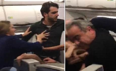 بالفيديو.. شاهد لحظة تعدي راكب بالضرب على مضيفة طيران والهبوط اضطرارياً في اسطنبول!