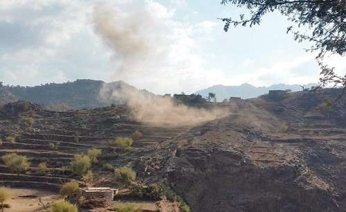 جانب من المواجهات غرب تعز