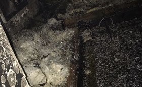 اثار حريق منزل القصور اقتصرت على تلفيات مادية﻿