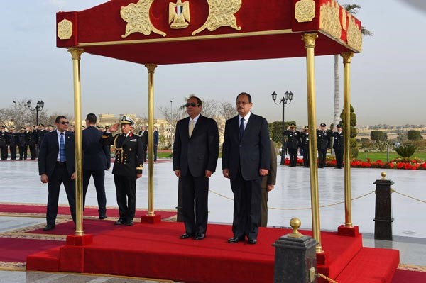 السيسي مع وزير الداخلية خلال الاحتفال