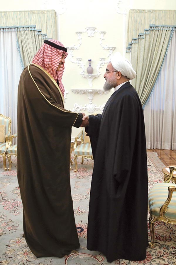 الرئيس الإيراني حسن روحاني مرحبا بالشيخ صباح الخالد