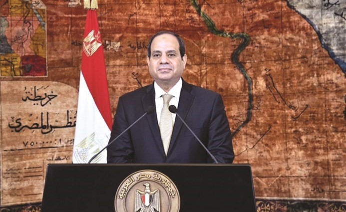 السيسي متحدثا في ذكرى ثورة يناير﻿