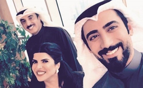 مع حسين المنصور وغدير السبتي أثناء تصوير المسلسل﻿