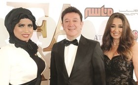 منتهى العجيل مع رئيس مهرجان ضيافة د.ميشيل ضاهر﻿