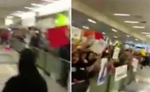 بالفيديو..  مواطن بالزي السعودي يوثق ردة فعل الأمريكان لحظة وصوله هو وزوجته مطار واشنطن