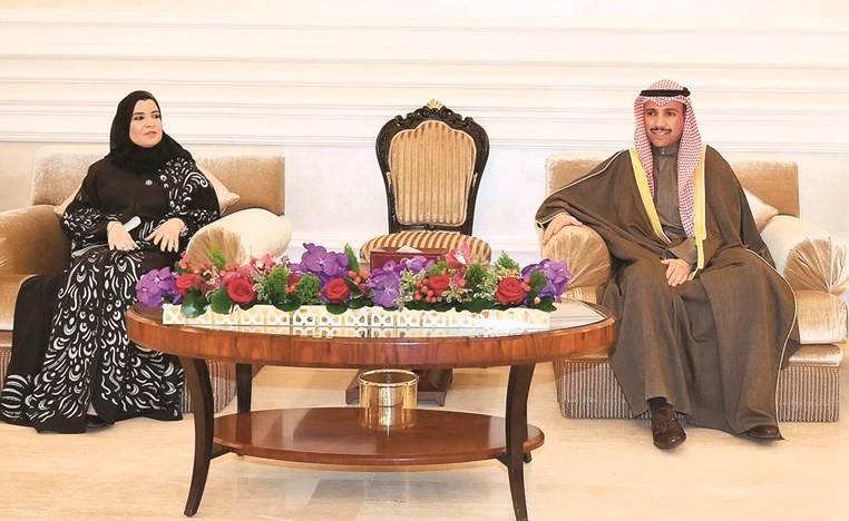 رئيس مجلس الأمة مرزوق الغانم مستقبلا رئيسة المجلس الوطني الاتحادي الاماراتي د. أمل القبيسي﻿