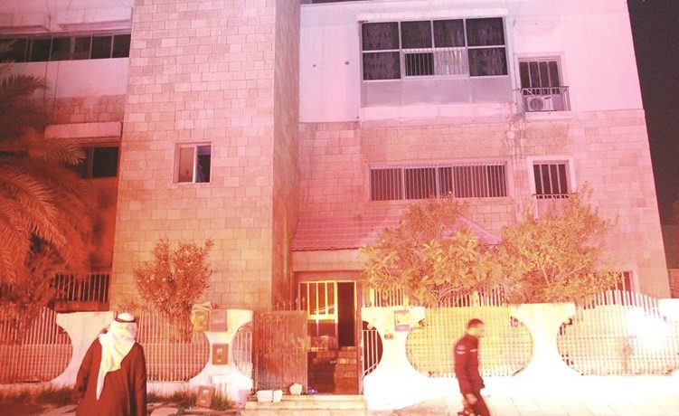 المنزل الذي شب فيه الحريق ﻿
