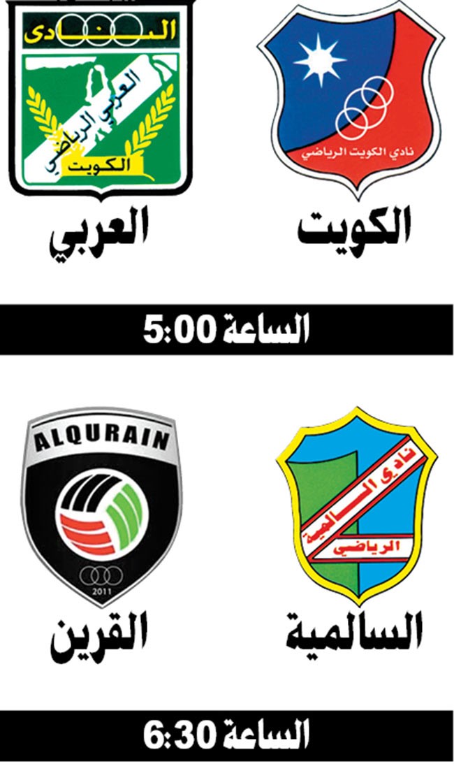 الكويت والعربي وجهاً لوجه والقرين مع السالمية «ثقيلة حيل»