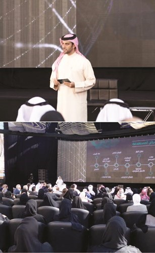 جانب من المؤتمر الصحافي في مركز الشارقة الاعلامي ﻿