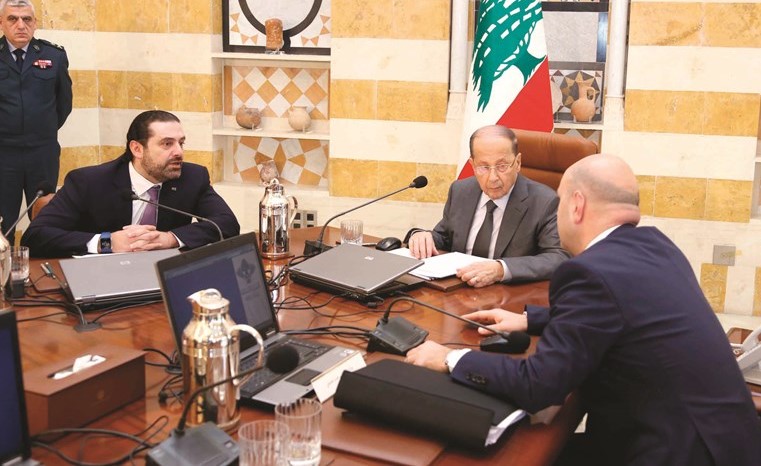الرئيس العماد ميشال عون مترئسا جلسة مجلس الوزراء في بعبدا	(محمود الطويل) ﻿