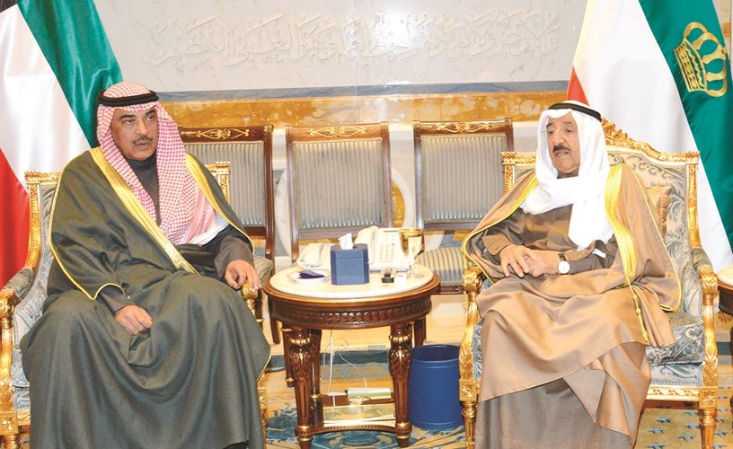 صاحب السمو الأمير الشيخ صباح الأحمد مستقبلا الشيخ صباح الخالد ﻿