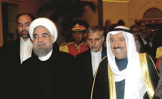 صاحب السمو الأمير الشيخ صباح الأحمد مودعا الرئيس الإيراني د. حسن روحاني﻿