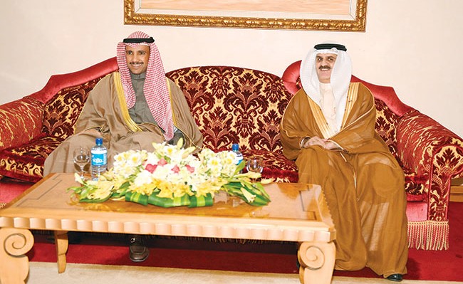 رئيس مجلس الأمة مرزوق الغانم ورئيس مجلس النواب البحريني أحمد الملا