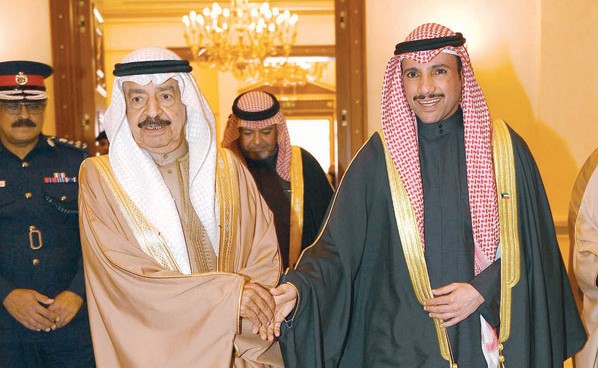 رئيس مجلس الوزراء البحريني  صاحب السمو الملكي الأمير خليفة بن سلمان آل خليفة ورئيس مجلس الأمة مرزوق الغانم