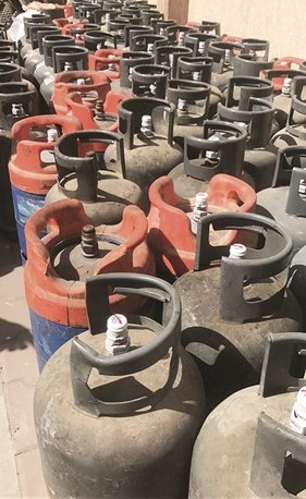 اسطوانات الغاز التي عثر عليها ﻿