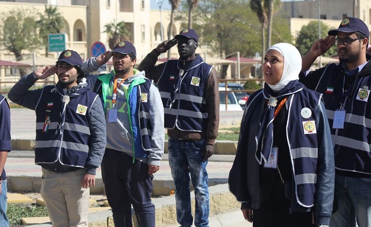 جانب من فعالية رفع العلم ﻿