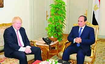 الرئيس عبدالفتاح السيسي خلال استقباله وزير الخارجية البريطاني 