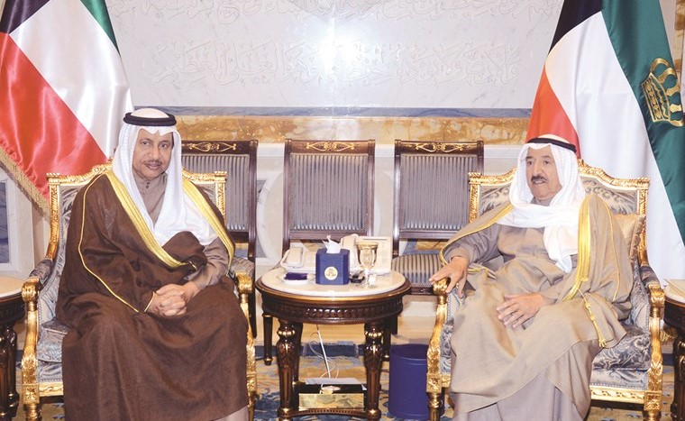 صاحب السمو خلال استقباله سمو رئيس الوزراء الشيخ جابر المبارك ﻿