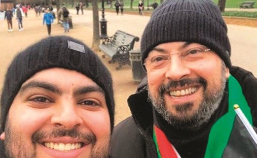 الشيخ طلال الفهد مع الشيخ فهد أحمد الفهد في لندن ﻿
