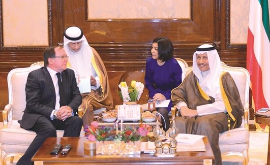 سمو رئيس الوزراء الشيخ جابر المبارك مستقبلا وزير خارجية نيوزيلندا ﻿