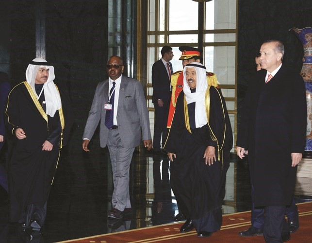 صاحب السمو الأمير والرئيس رجب طيب اردوغان قبيل بدء المباحثات الرسمية﻿