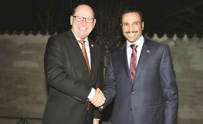 رئيس مجلس الأمة مرزوق الغانم مع رئيس البرلمان السويدي ايربان ألين﻿