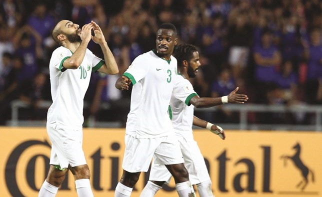 المنتخب السعودي قريب من التأهل لنهائيات كأس العالم	(رويترز)﻿