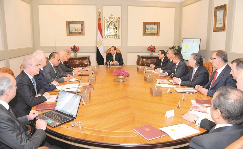 الرئيس عبدالفتاح السيسى مستقبلا رؤساء كبرى شركات البترول العاملة في مصر ﻿