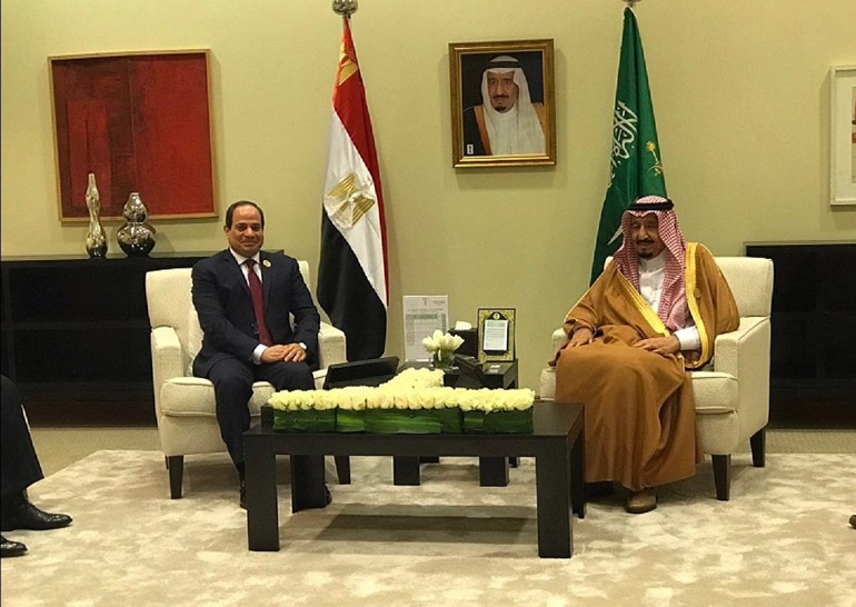  الملك سلمان خلال لقائه الرئيس المصري عبد الفتاح السيسي