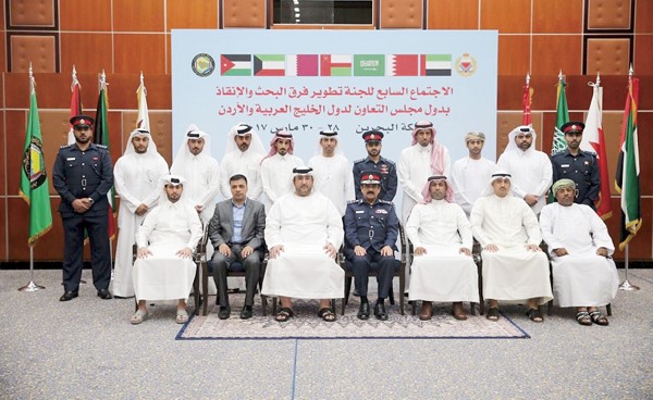  ﻿الوفود المشاركة في الاجتماع 7 للجنة تطوير فرق البحث والإنقاذ لدول الخليج والأردن﻿