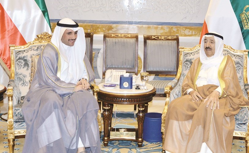 صاحب السمو الأمير الشيخ صباح الأحمد مستقبلا مرزوق الغانم ﻿