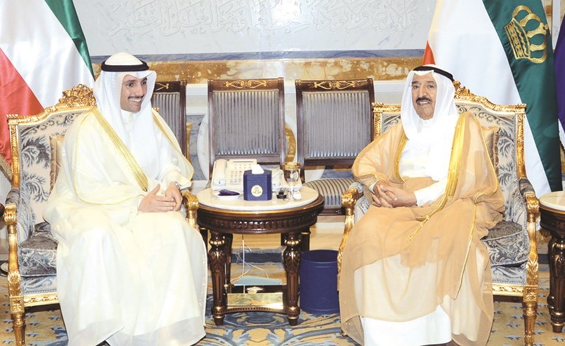 صاحب السمو الأمير الشيخ صباح الأحمد مستقبلا مرزوق الغانم﻿