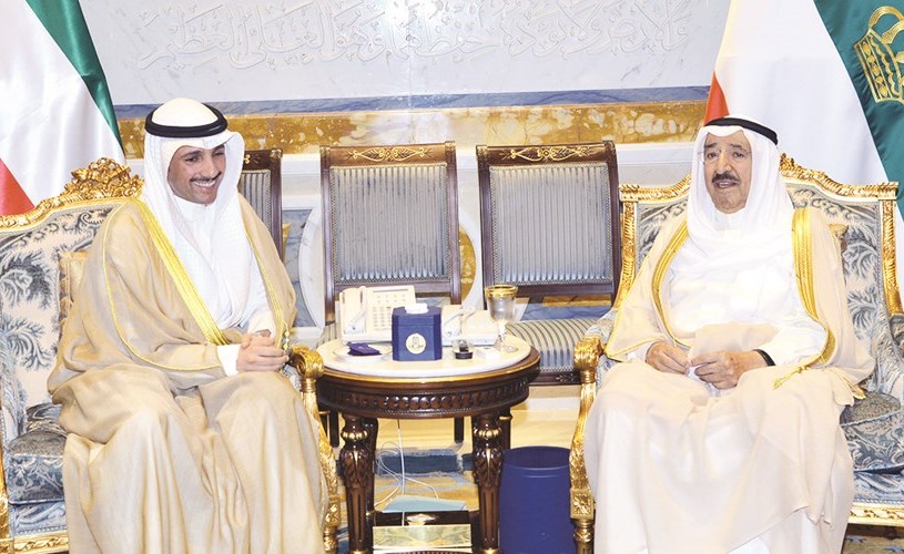 صاحب السمو الأمير الشيخ صباح الأحمد مستقبلا مرزوق الغانم ﻿